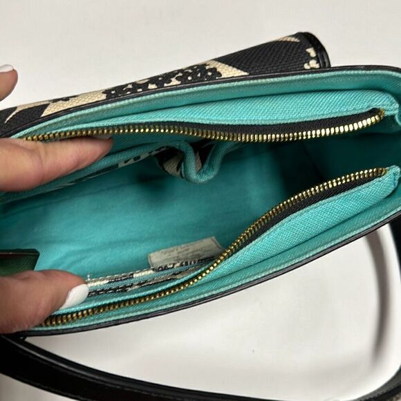 Spartina 449 Daufuskie Island Black & Cream Linen Floral Bag - Picture 10 of 12